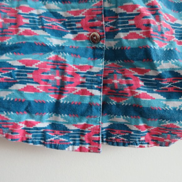 VINTAGE CIRCLE T Aztec Western Southwestern Button Down Shirt Country Rodeo - Picture 7 of 14